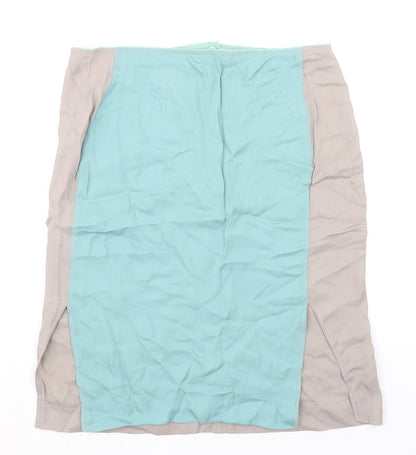 House of Dagmar Womens Beige Viscose A-Line Skirt Size 10 Zip