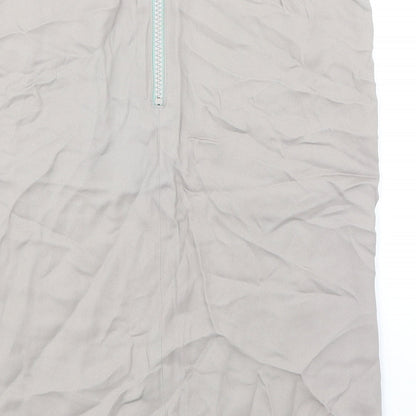 House of Dagmar Womens Beige Viscose A-Line Skirt Size 10 Zip