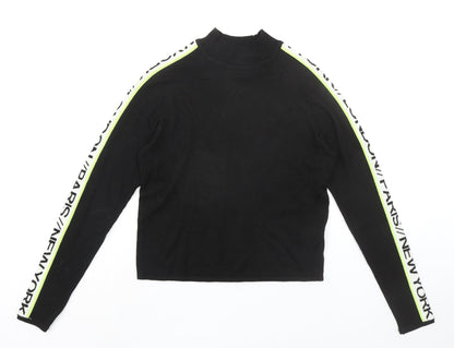 Divided by H&M Womens Black Acrylic Basic Blouse Size S Mock Neck