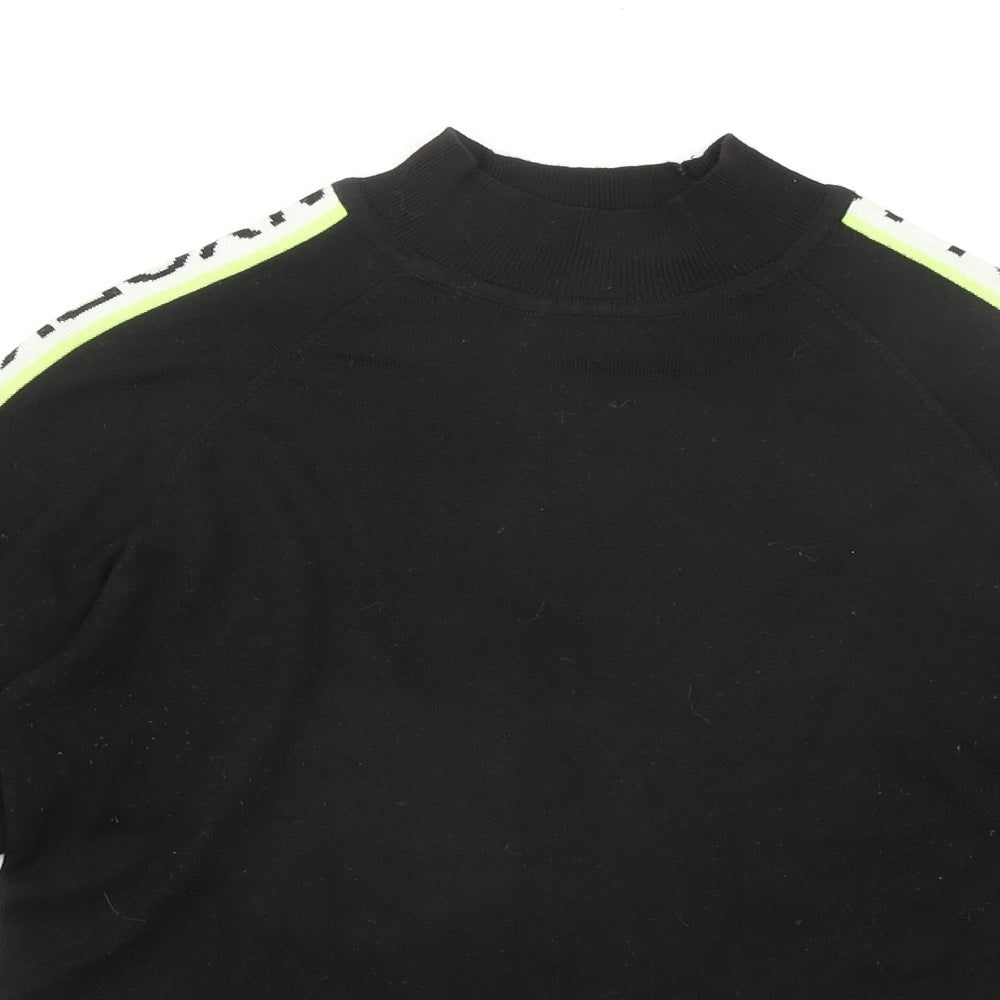 Divided by H&M Womens Black Acrylic Basic Blouse Size S Mock Neck