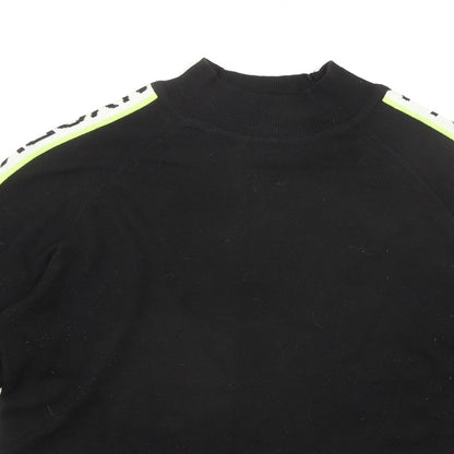 Divided by H&M Womens Black Acrylic Basic Blouse Size S Mock Neck