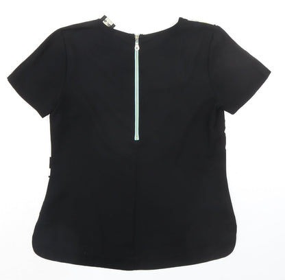 Womens UK Size 10 Oasis Black Basic Blouse