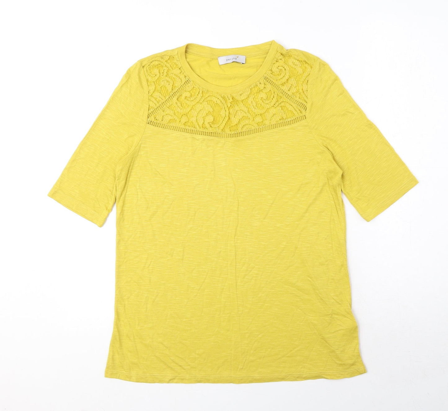 Womens UK Size 10 Marks and Spencer Yellow Basic T-Shirt