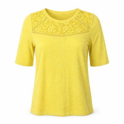 Womens UK Size 10 Marks and Spencer Yellow Basic T-Shirt