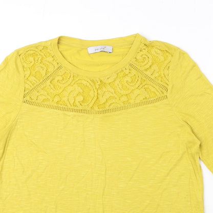 Womens UK Size 10 Marks and Spencer Yellow Basic T-Shirt