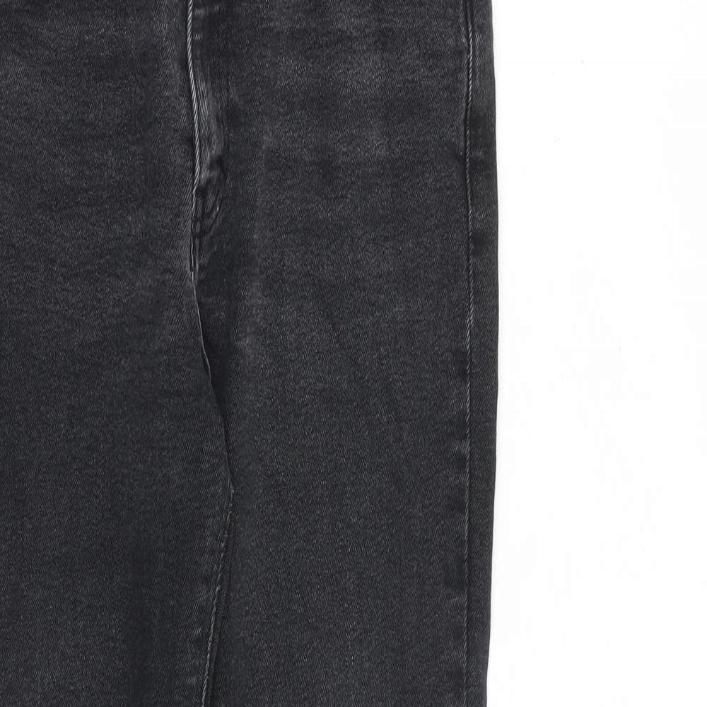 Pull&Bear Womens Black Cotton Straight Jeans Size 12 L27 in Regular Zip
