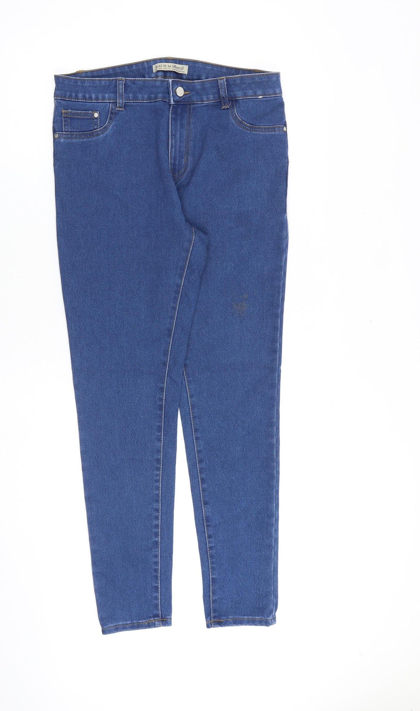 Denim & Co. Womens Blue Cotton Skinny Jeans Size 14 L29 in Regular Zip