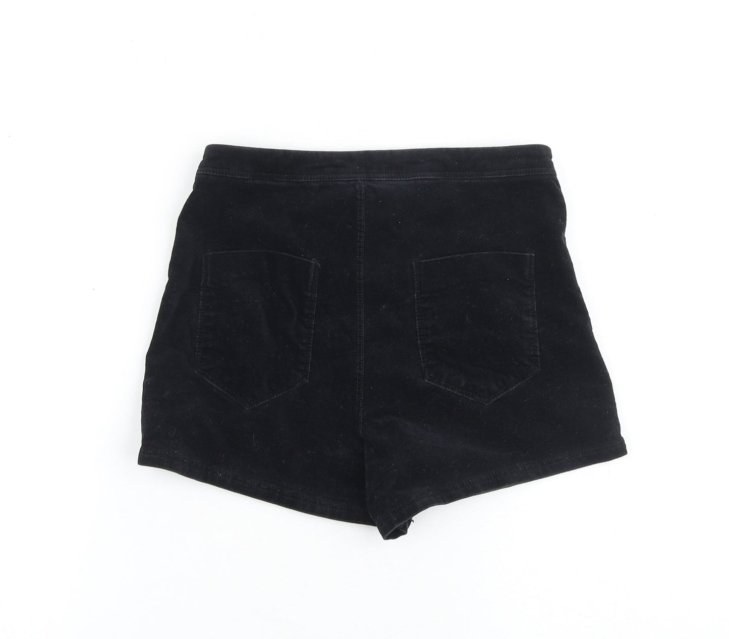 River Island Womens Black Herringbone Polyester Boyfriend Shorts Size 6 L3 in Regular Zip