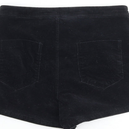 River Island Womens Black Herringbone Polyester Boyfriend Shorts Size 6 L3 in Regular Zip
