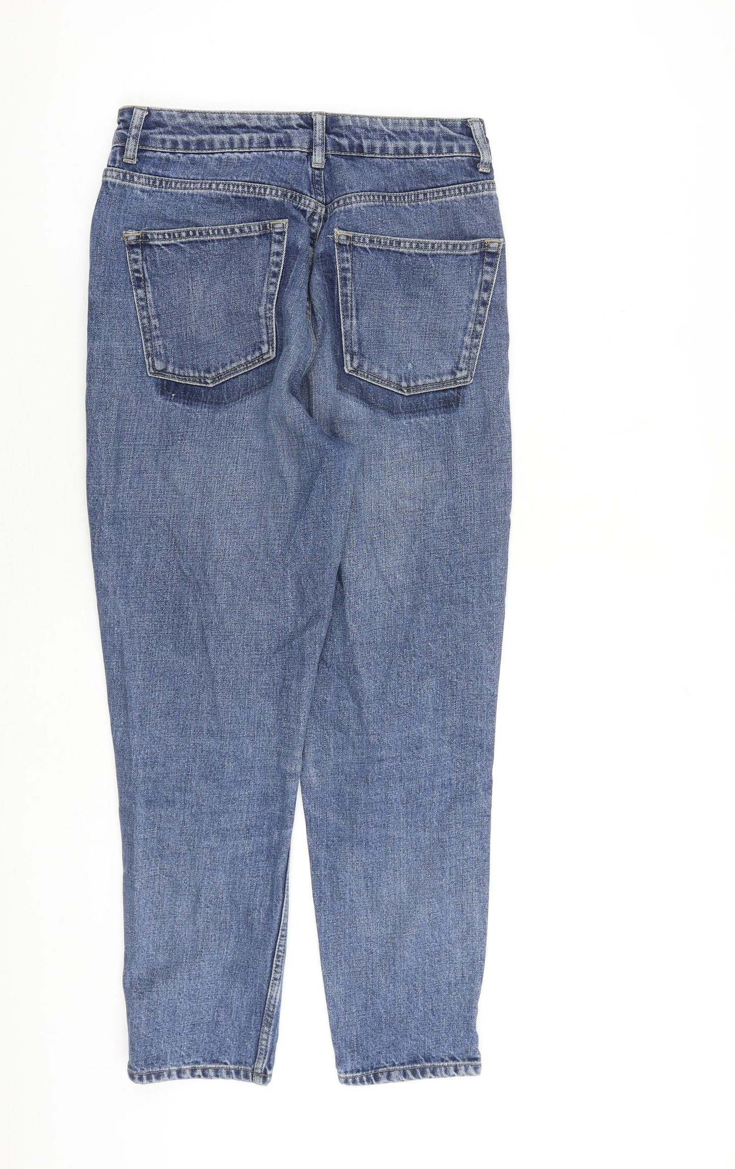 Topshop Womens Blue Cotton Mom Jeans Size 28 in L30 in Regular Zip