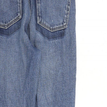 Topshop Womens Blue Cotton Mom Jeans Size 28 in L30 in Regular Zip