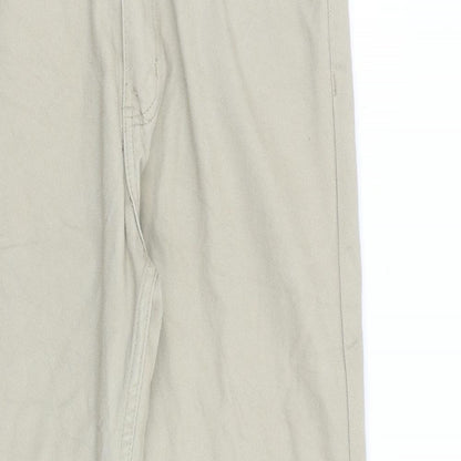 Hutson Harbour Mens Beige Cotton Straight Jeans Size 32 in L31 in Regular Zip