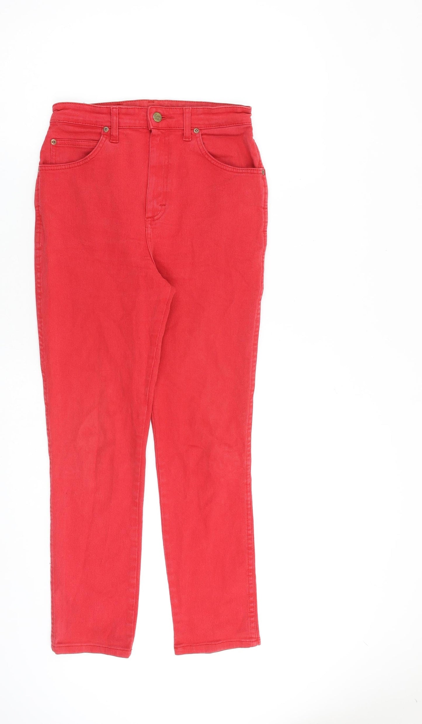 Lee Womens Red Cotton Straight Jeans Size 28 in L27 in Regular Zip