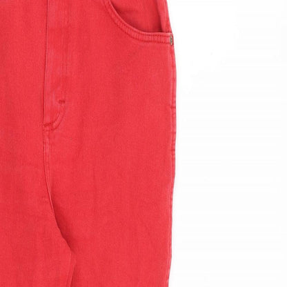 Lee Womens Red Cotton Straight Jeans Size 28 in L27 in Regular Zip