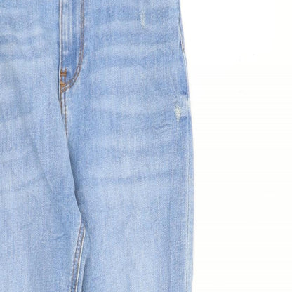 Zara Womens Blue Cotton Skinny Jeans Size 10 L26 in Regular Zip