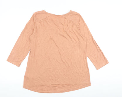 Womens UK Size 14 Marks and Spencer Pink Basic T-Shirt