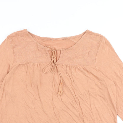 Womens UK Size 14 Marks and Spencer Pink Basic T-Shirt