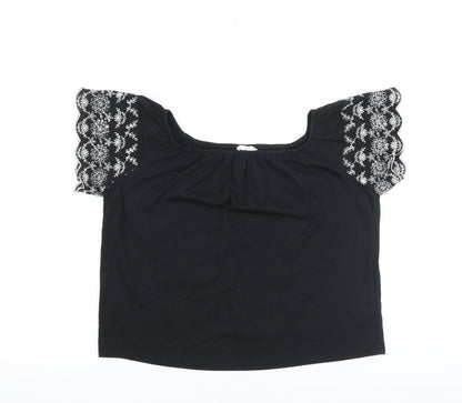 Womens UK Size S H&M Black Basic Blouse