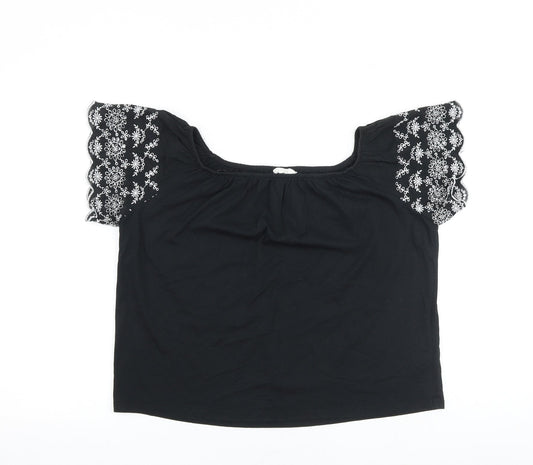 Womens UK Size S H&M Black Basic Blouse