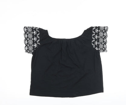 Womens UK Size S H&M Black Basic Blouse