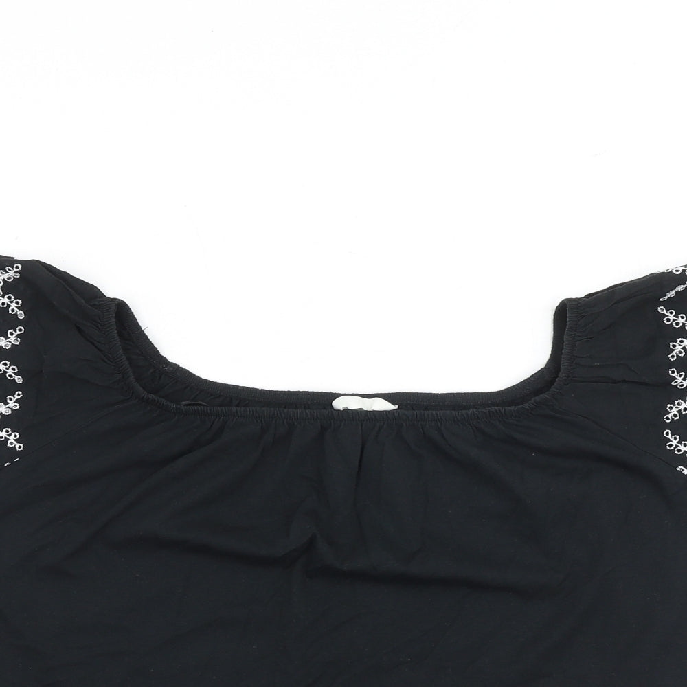 Womens UK Size S H&M Black Basic Blouse
