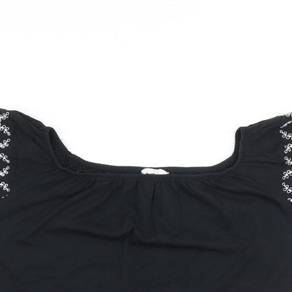 Womens UK Size S H&M Black Basic Blouse