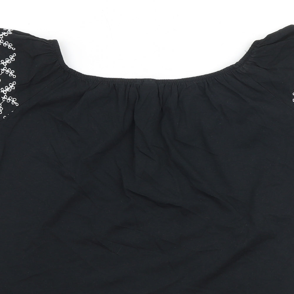 Womens UK Size S H&M Black Basic Blouse