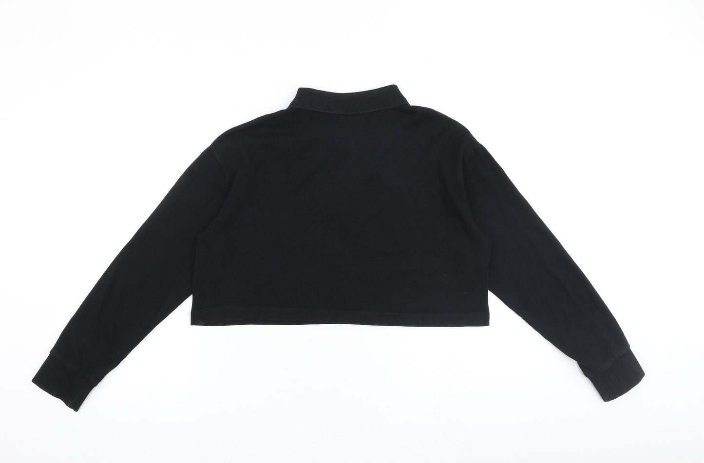 Zara Womens Black Polyester Pullover Sweatshirt Size S Button