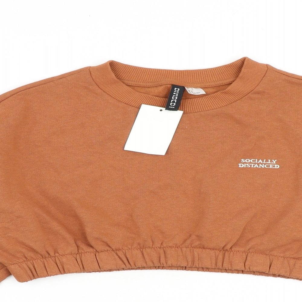 H&M Womens Brown Cotton Pullover Sweatshirt Size S Pullover - Socially Distanced