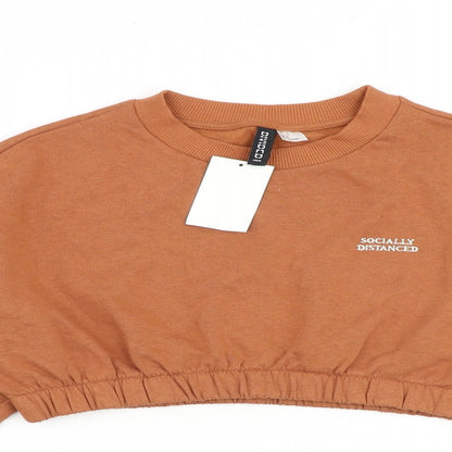 H&M Womens Brown Cotton Pullover Sweatshirt Size S Pullover - Socially Distanced