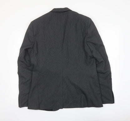 H&M Mens Grey Polyester Jacket Suit Jacket Size 42 Regular