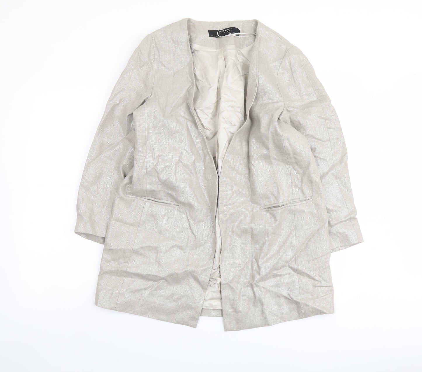 Womens UK Size L Zara Beige Jacket
