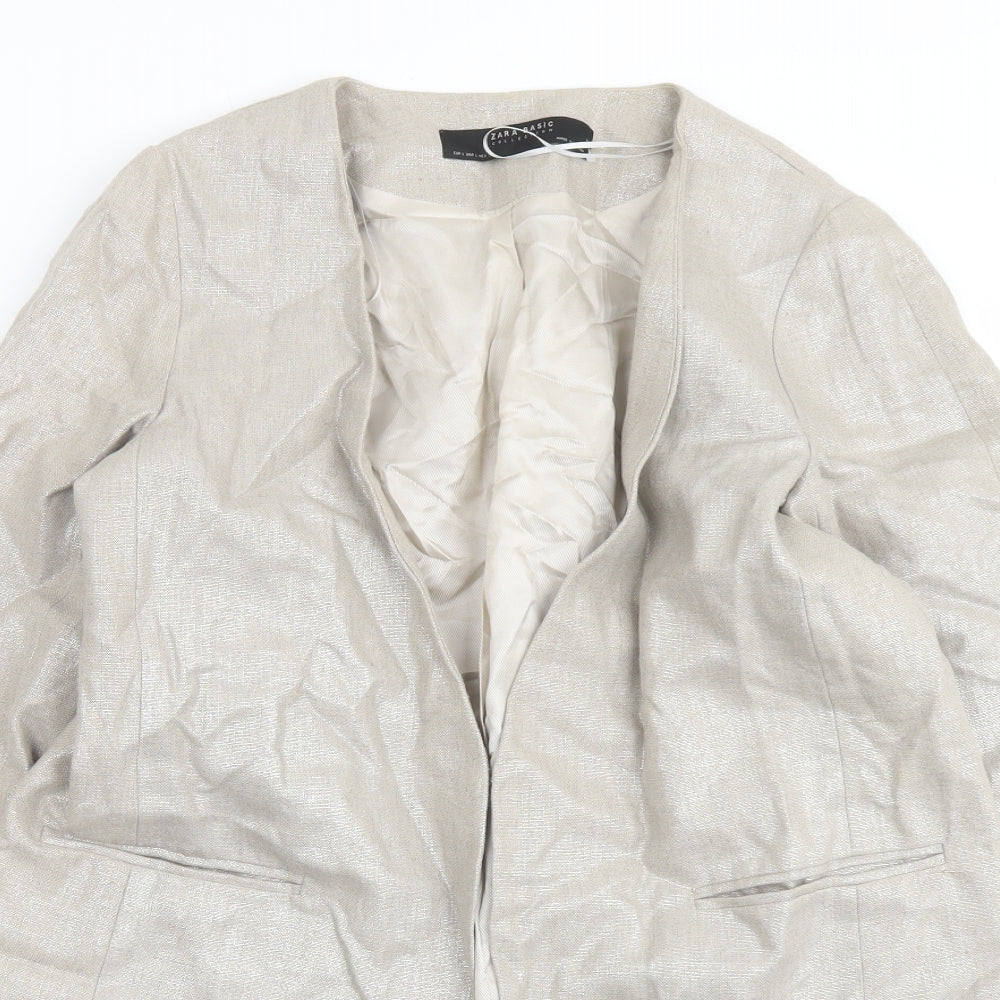 Womens UK Size L Zara Beige Jacket