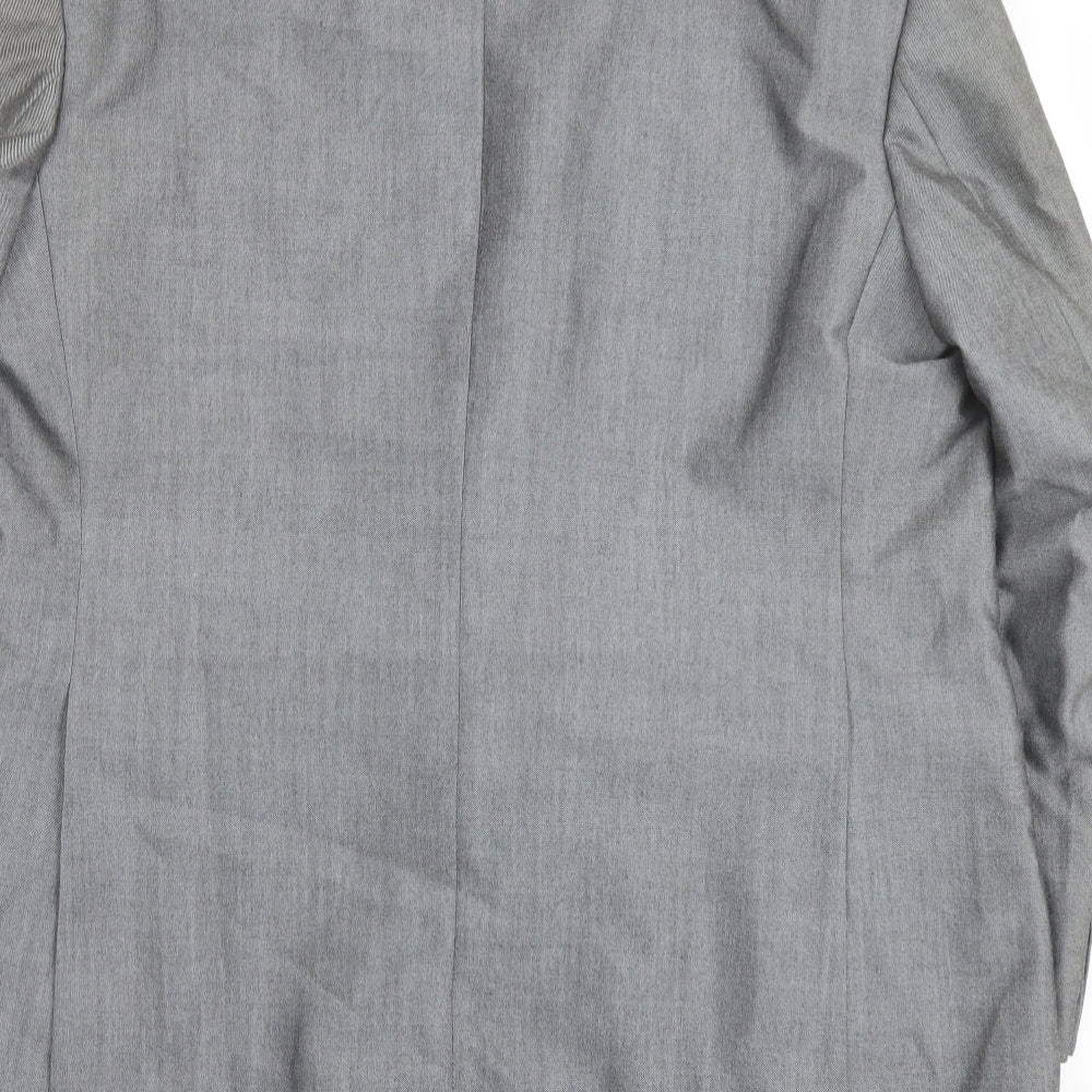 Mens UK Size 48 Pin Stripe Regular Grey Suit Jacket