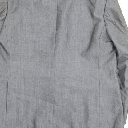 Mens UK Size 48 Pin Stripe Regular Grey Suit Jacket