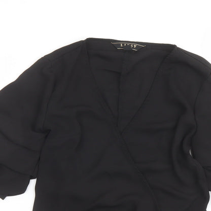 Womens UK Size 12 Lipsy Black Basic Blouse