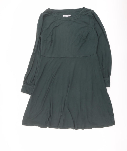 Bravissimo Womens Green Viscose Fit & Flare Size 10 Boat Neck Pullover