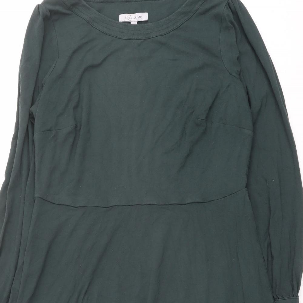 Bravissimo Womens Green Viscose Fit & Flare Size 10 Boat Neck Pullover