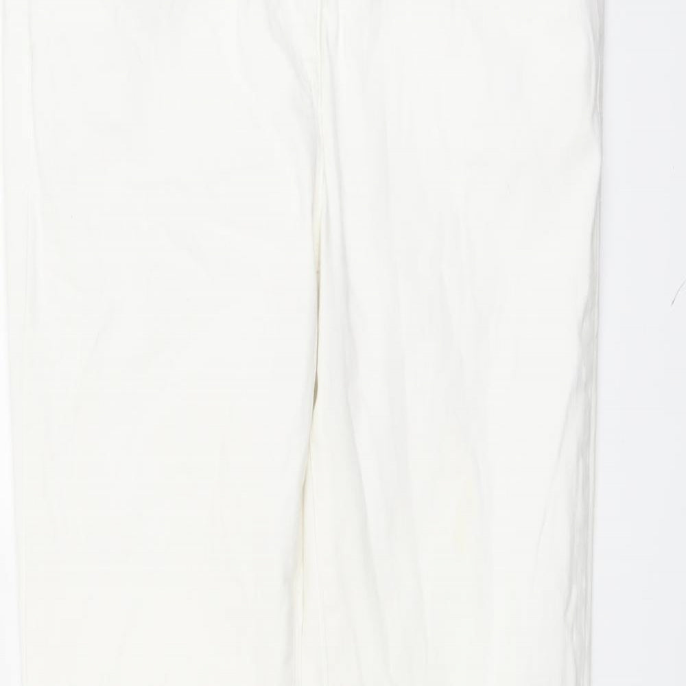 NEXT Womens White Cotton Skinny Jeans Size 34 in L31 in Regular Button