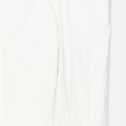 NEXT Womens White Cotton Skinny Jeans Size 34 in L31 in Regular Button