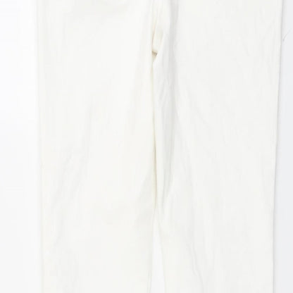 NEXT Womens White Cotton Skinny Jeans Size 34 in L31 in Regular Button