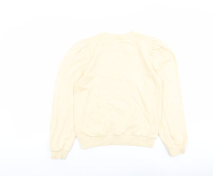 River Island Girls Yellow Cotton Pullover Sweatshirt Size 11-12 Years Pullover