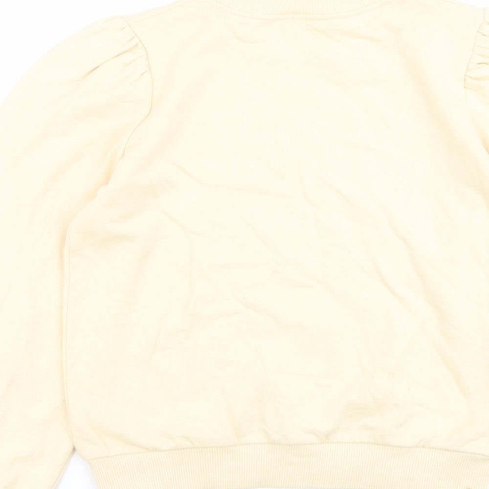 River Island Girls Yellow Cotton Pullover Sweatshirt Size 11-12 Years Pullover