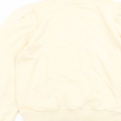 River Island Girls Yellow Cotton Pullover Sweatshirt Size 11-12 Years Pullover