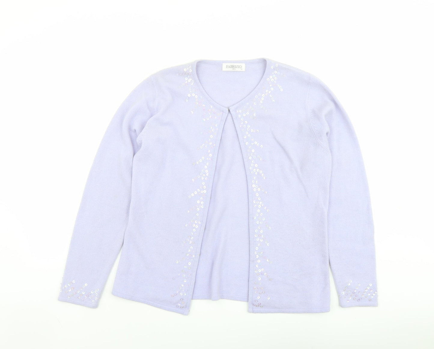Womens UK Size M Fabrizio Purple Cardigan Jumper