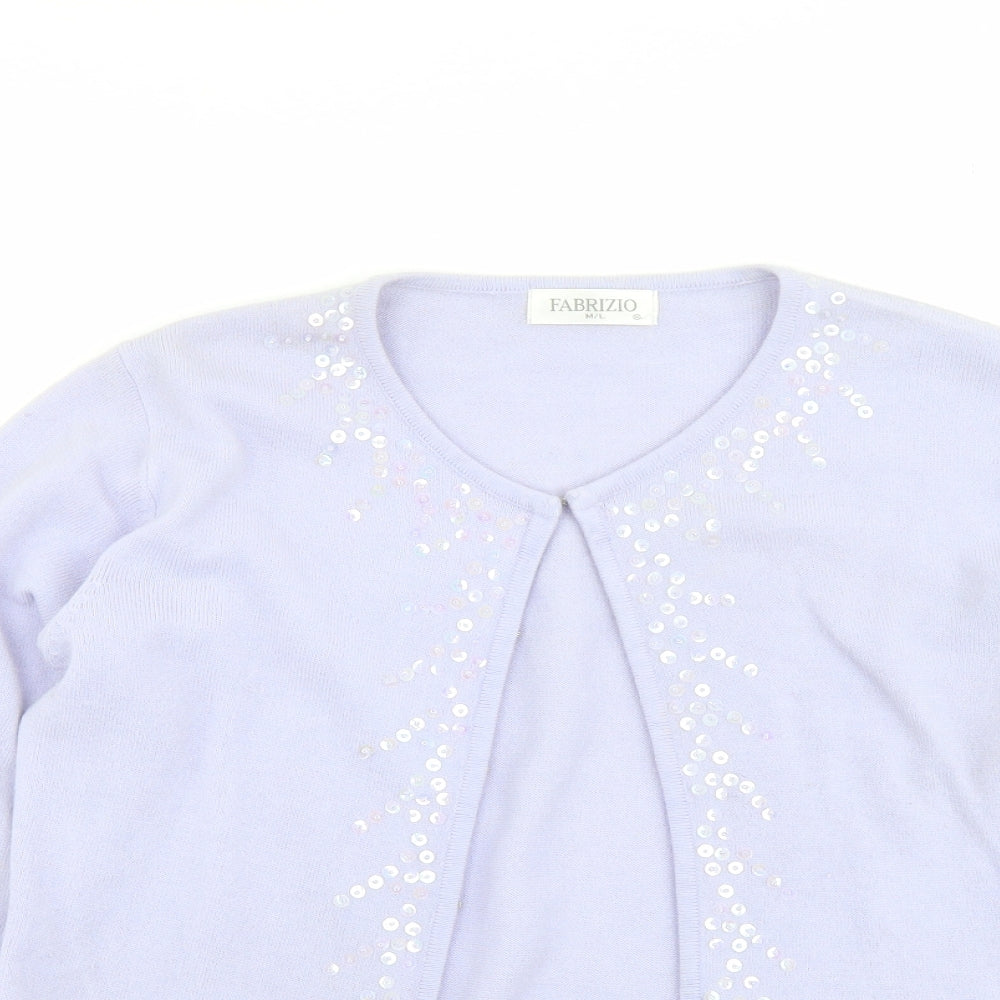 Womens UK Size M Fabrizio Purple Cardigan Jumper