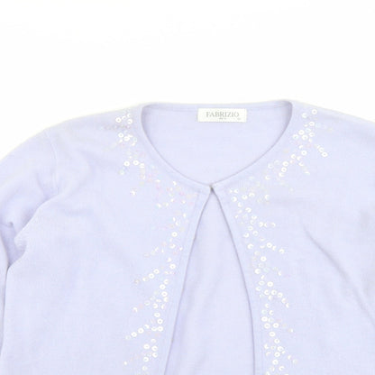 Womens UK Size M Fabrizio Purple Cardigan Jumper
