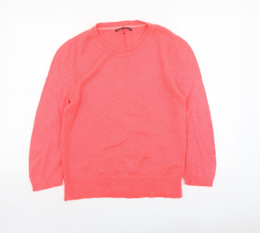 Limited Collection Womens Pink Round Neck Acrylic Pullover Jumper Size 10