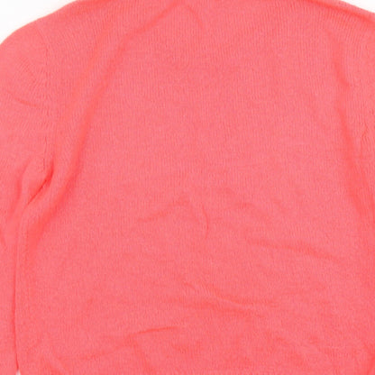 Limited Collection Womens Pink Round Neck Acrylic Pullover Jumper Size 10