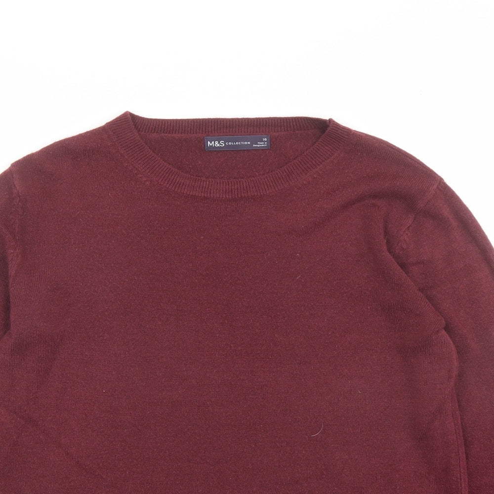 Womens UK Size 10 Marks and Spencer Red Pullover Jumper